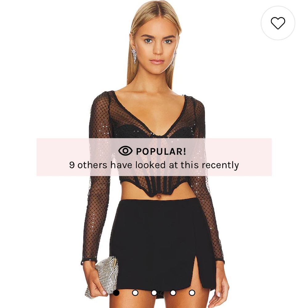 Black Shimmer Bustier Top - image 3